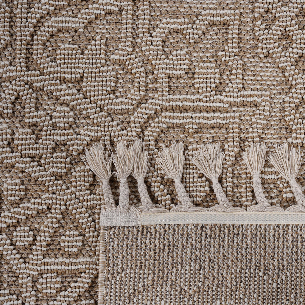 NAAR Guros Collection 4X6 Beige / Medallion Indoor / Outdoor Area Rug
