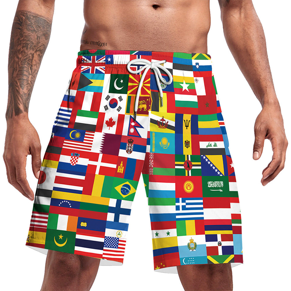 Men's Summer Five-Point Surfing Casual Beach Shorts