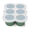 btrfe Baby Food Freezer Tray with Lid 6 x 3 Ounce Silicone Freezer Molds Storage Container for Homemade Baby Food Breast Milk Fruit Puree & Vegetables (Green)