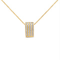 14K Yellow Gold 2 1/3 cttw Princess Cut Diamond Block Pendant Necklace (H-I, SI1-SI2)