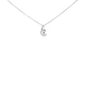 10K White Gold 1/10 Cttw Diamond Solitaire Spiral 18" Pendant Necklace (I-J Color, I2-I3 Clarity)