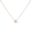 10K Rose Gold 1/3 Carat Round Brilliant-Cut Diamond Modern Bezel-Set Solitaire 16"-18" Pendant Necklace (H-I Color, SI2-I1 Clarity)
