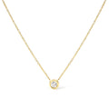 10K Yellow Gold 1/3 Carat Round Brilliant-Cut Diamond Modern Bezel-Set Solitaire 16"-18" Pendant Necklace (H-I Color, SI2-I1 Clarity)