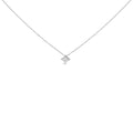 10K White Gold 1/10 Cttw Bezel Set Solitaire Princess Cut Diamond Kite Shaped Pendent Necklace - 18" Inches