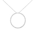 .925 Sterling Silver 4 cttw Prong Set, Round-Cut Diamond Open Circle Hoop 18" Pendant Necklace (J-K Color, I1-I2 Clarity)