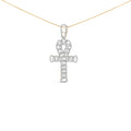 Men's 10K Yellow Gold 1.00 Cttw Ankh Cross Pendant