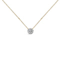 14K Yellow Gold Plated Sterling Silver 3/8 Cttw Diamond Cluster Pendant Necklace