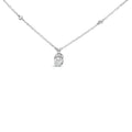 Sterling Silver 5/8 Cttw Lab Grown Diamond Oval Halo Pendant Necklace
