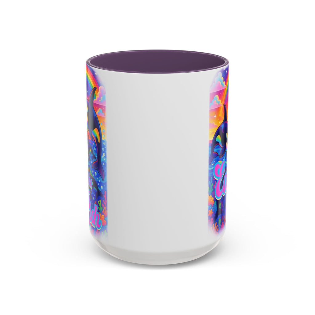 Bespattered Facade "Eat the Rich" Orcas Whimsical Rainbow Mug | Four Colors | 11oz or 15oz