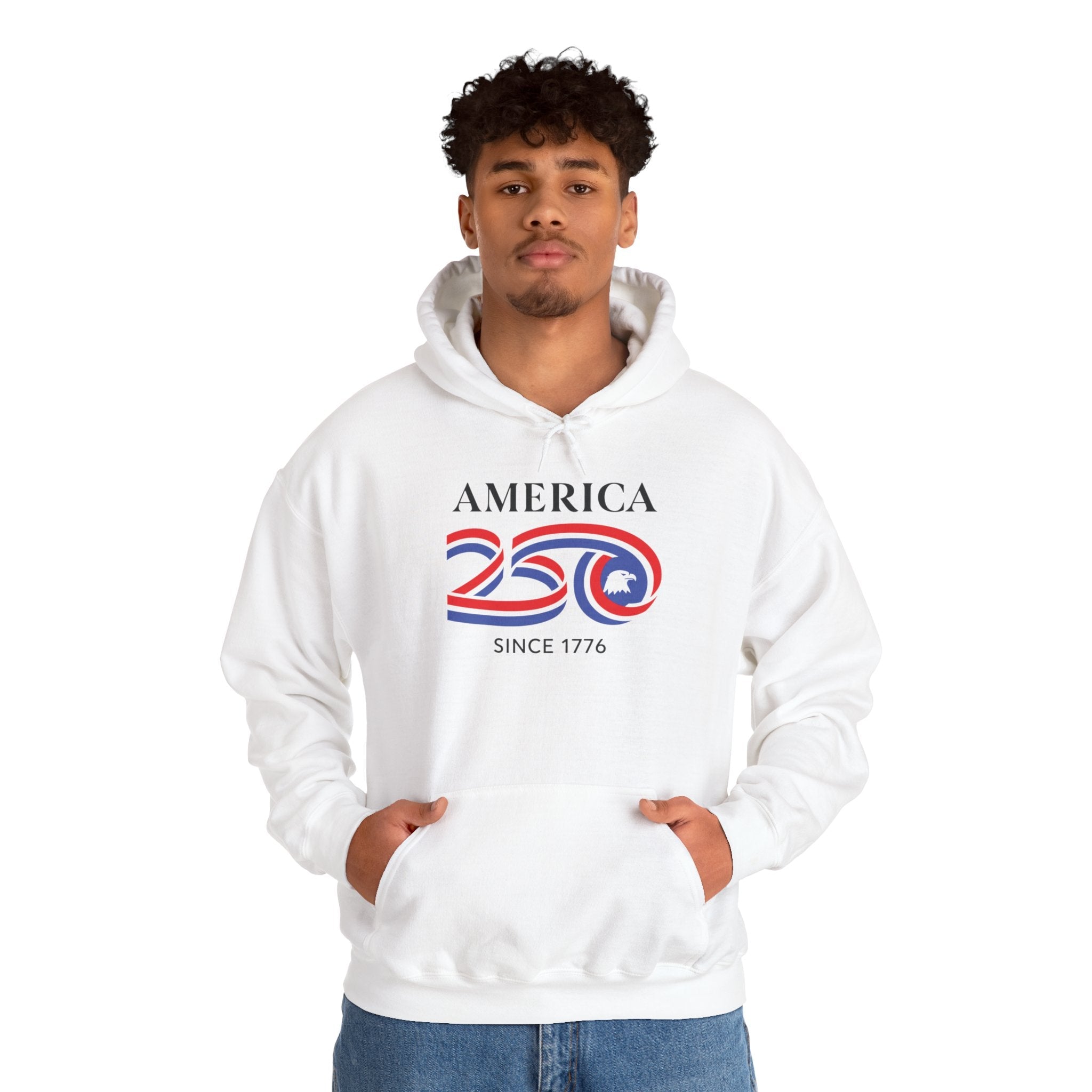 Eagle in 250 Happy Birthday USA Patriotic Pullover