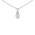 Sterling Silver 1/3 Cttw Diamond Swirl Teardrop Pendant Necklace
