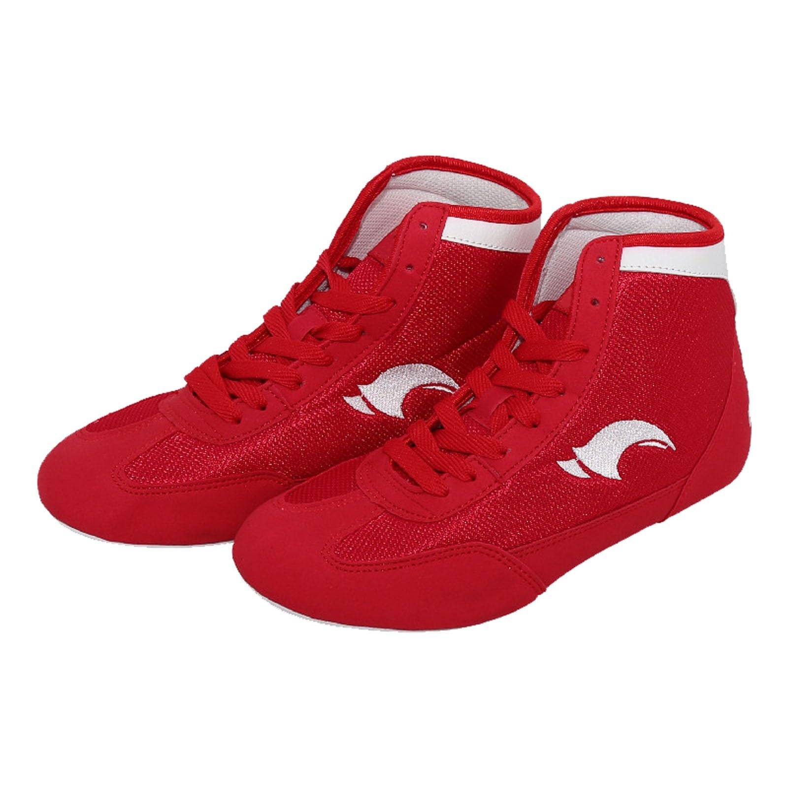 Mens Youth Wrestling Shoes High Top Kids Girls Boxing Shoes Sports Training Shoes Kids Boxing (Red 12.5 Little Child)