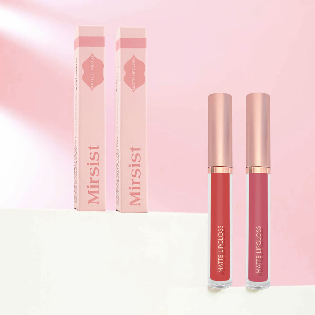 12-Color Matte Lip Gloss in Nude - Long-Lasting Formula