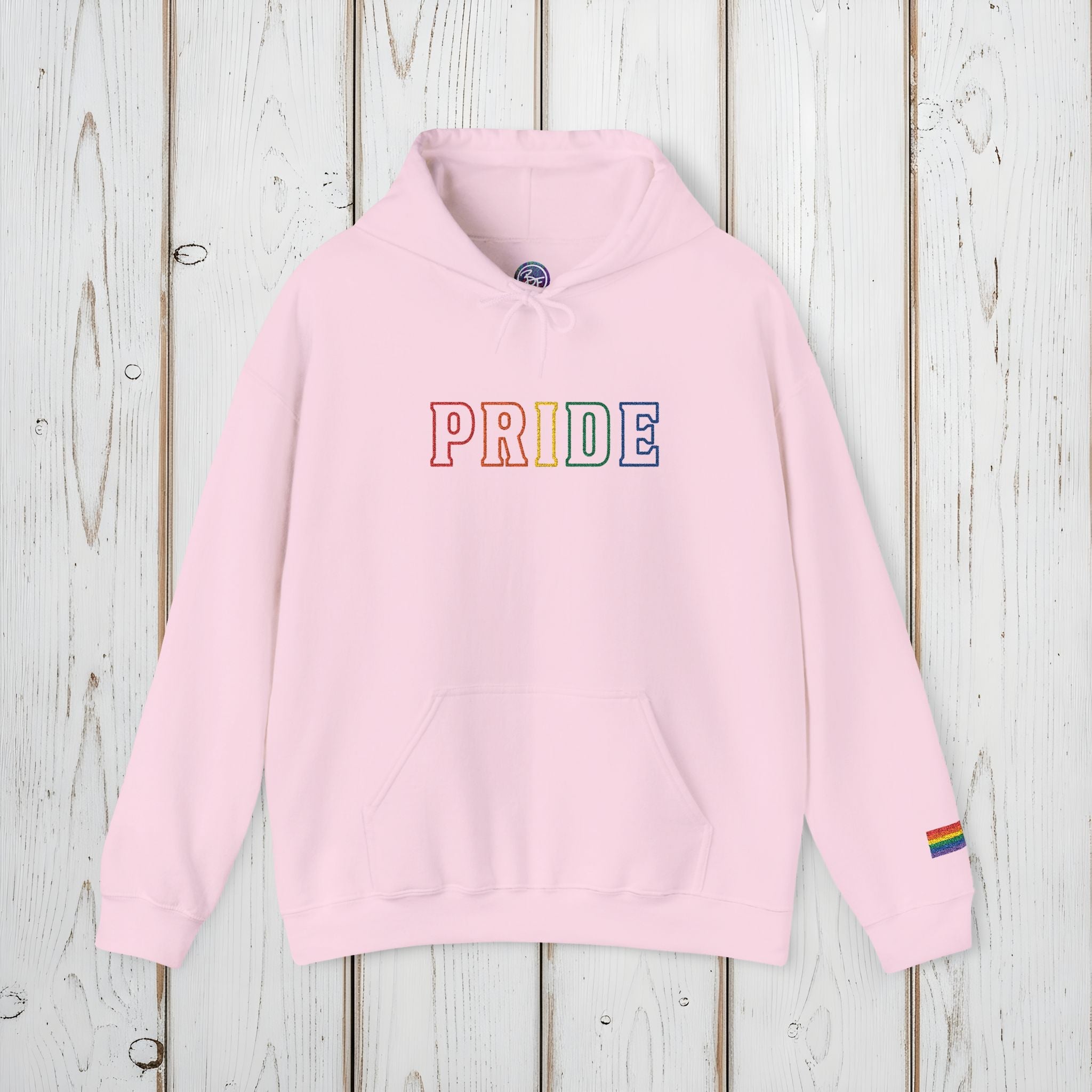 Bespattered Facade Pride Rainbow LGBTQ+ Embroidered Unisex Heavy Blend™ Hooded Sweatshirt
