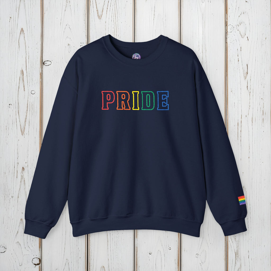 Bespattered Facade Rainbow LGBTQ+ Pride Embroidered Crewneck Sweatshirt