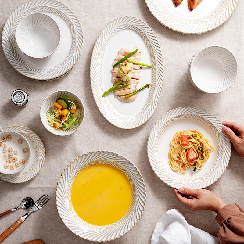 Hand-Painted Creative Kiln Noodles Dishes Set