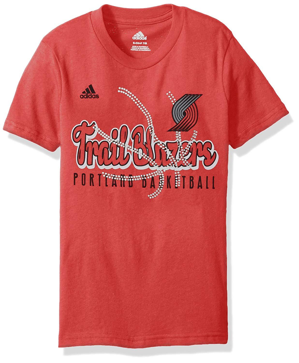 NBA Girls Portland Trail Blazers Middle Basketball Short Sleeve Tee, 10-12