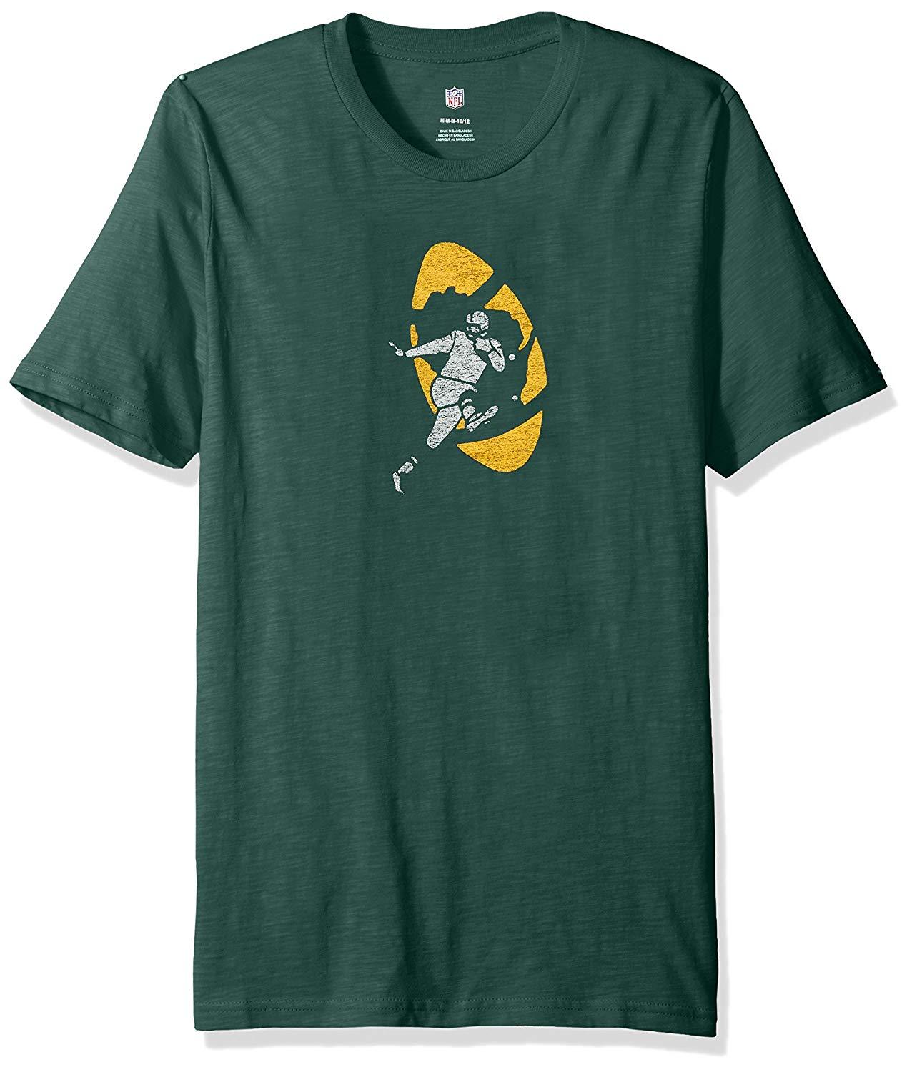 NFL Boys Green Bay Packers Short Sleeve Tee-Hunter, Size M 5-6