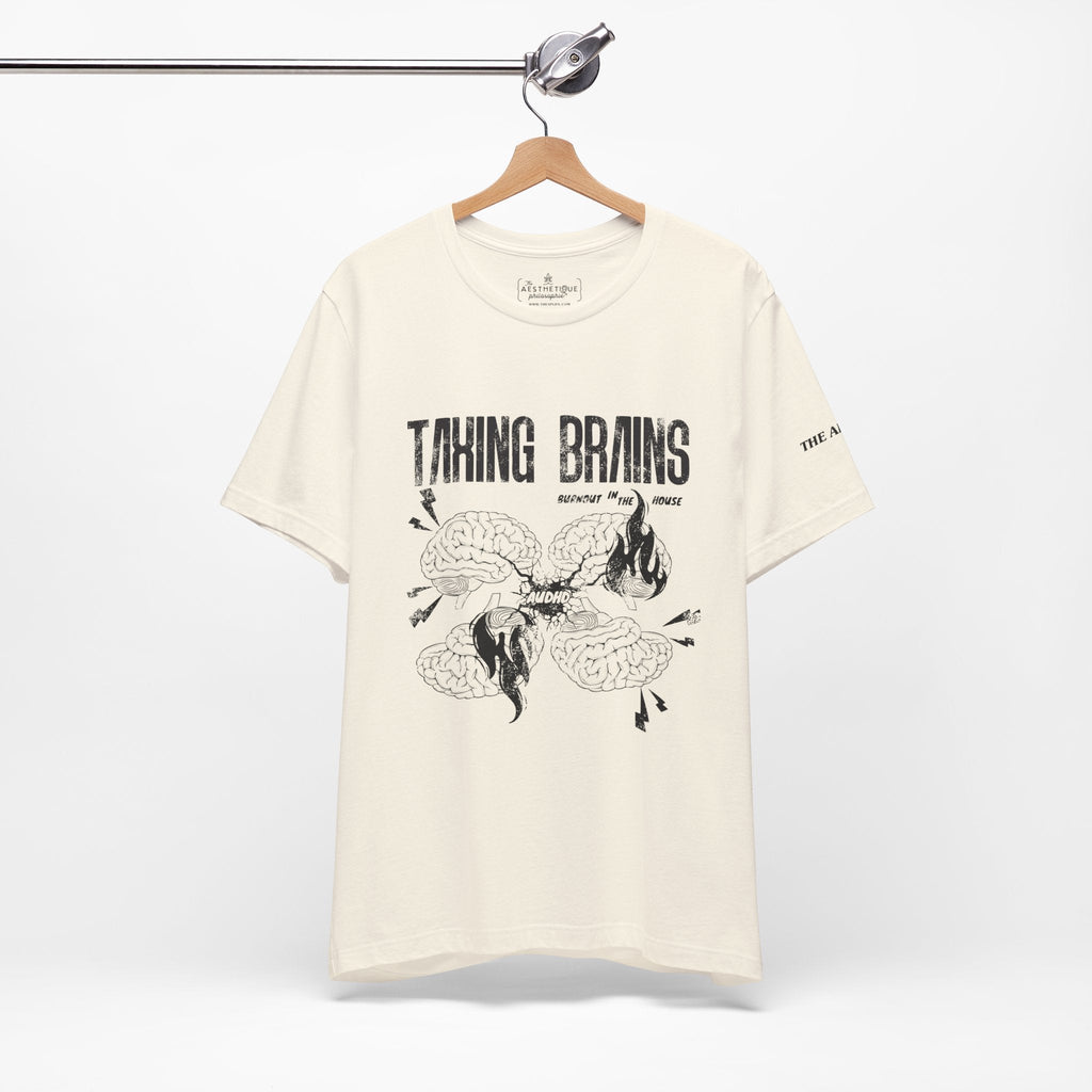 Taxing Brains - Burnout in the House - AuDHD - Adult Unisex Jersey Tee