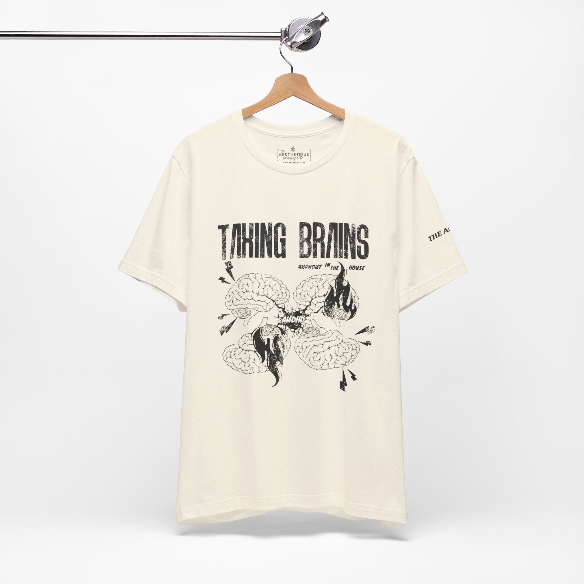 Taxing Brains - Burnout in the House - AuDHD - Adult Unisex Jersey Tee