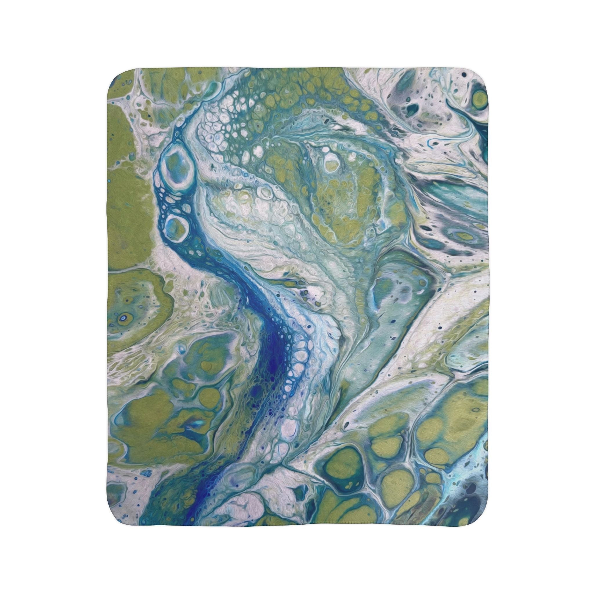 Bespattered Facade Sea Turtle Fleece Sherpa Blanket | 2 Colors & Sizes