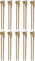 JapanBargain 3789 Bamboo Cooking Chopsticks with Spoon and Fork 3-in-1 Taste and Cook Cooking Utensil for Deep Frying Shabu Hot Pot Noodles 13 inch Long 10 Pair