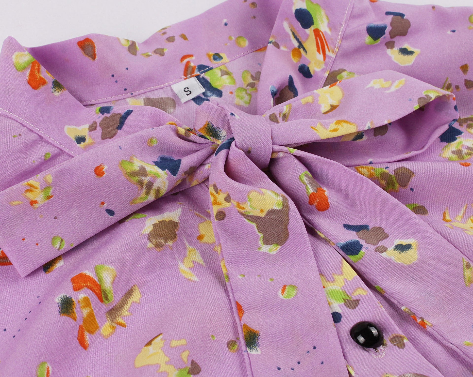 New Women's Floral Ruffle Midi Dress with Collar 2260