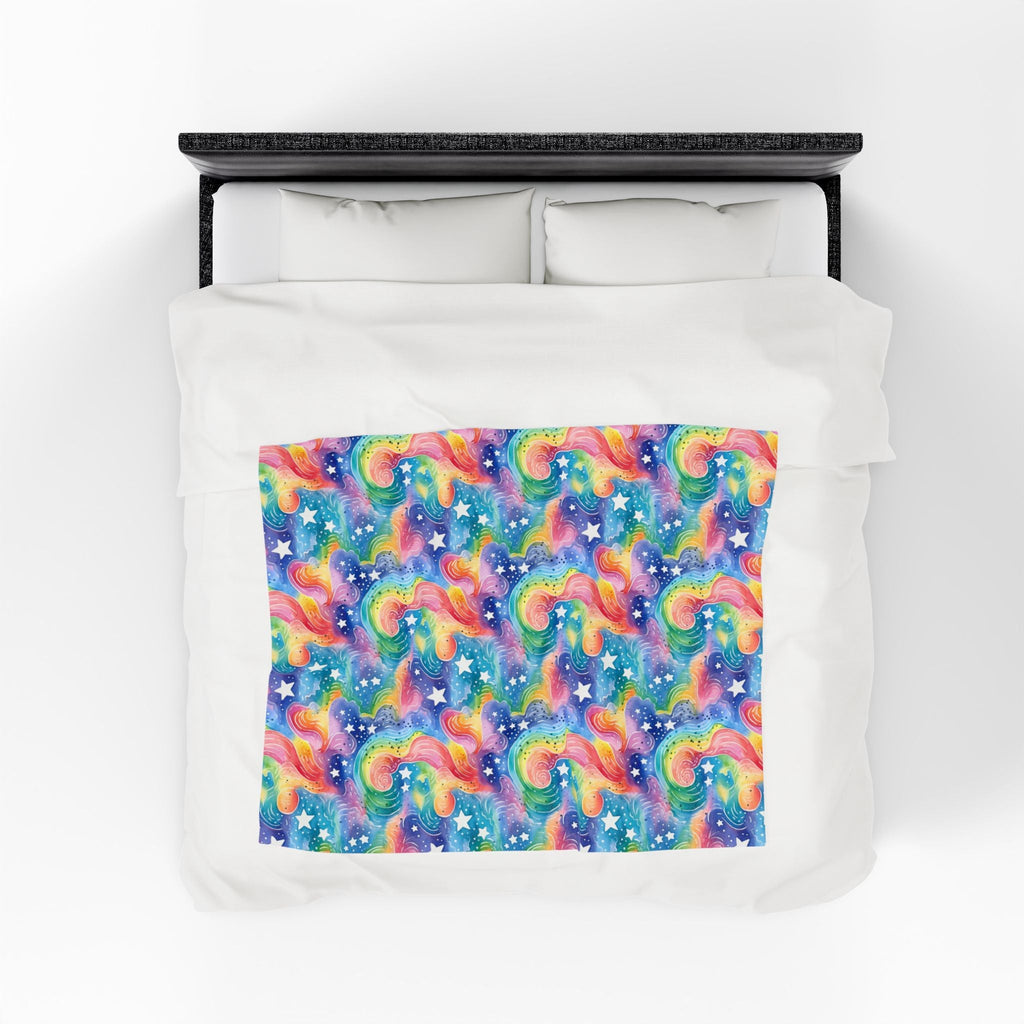 Bespattered Facade Rainbow Skies Velveteen Plush Blanket | 3 Sizes