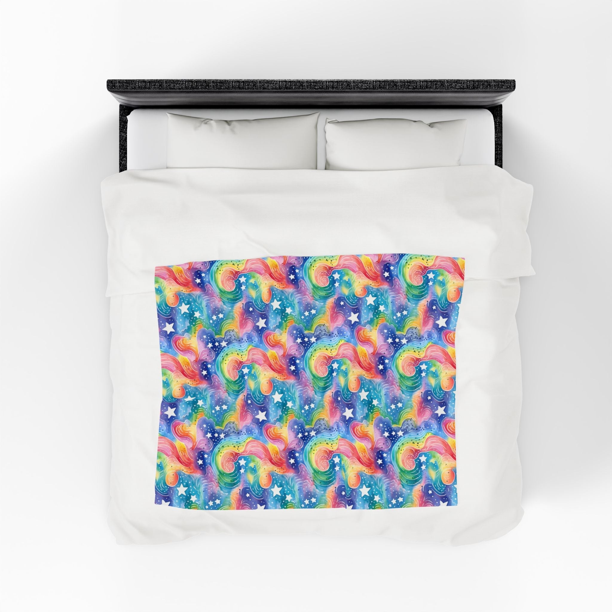 Bespattered Facade Rainbow Skies Velveteen Plush Blanket | 3 Sizes