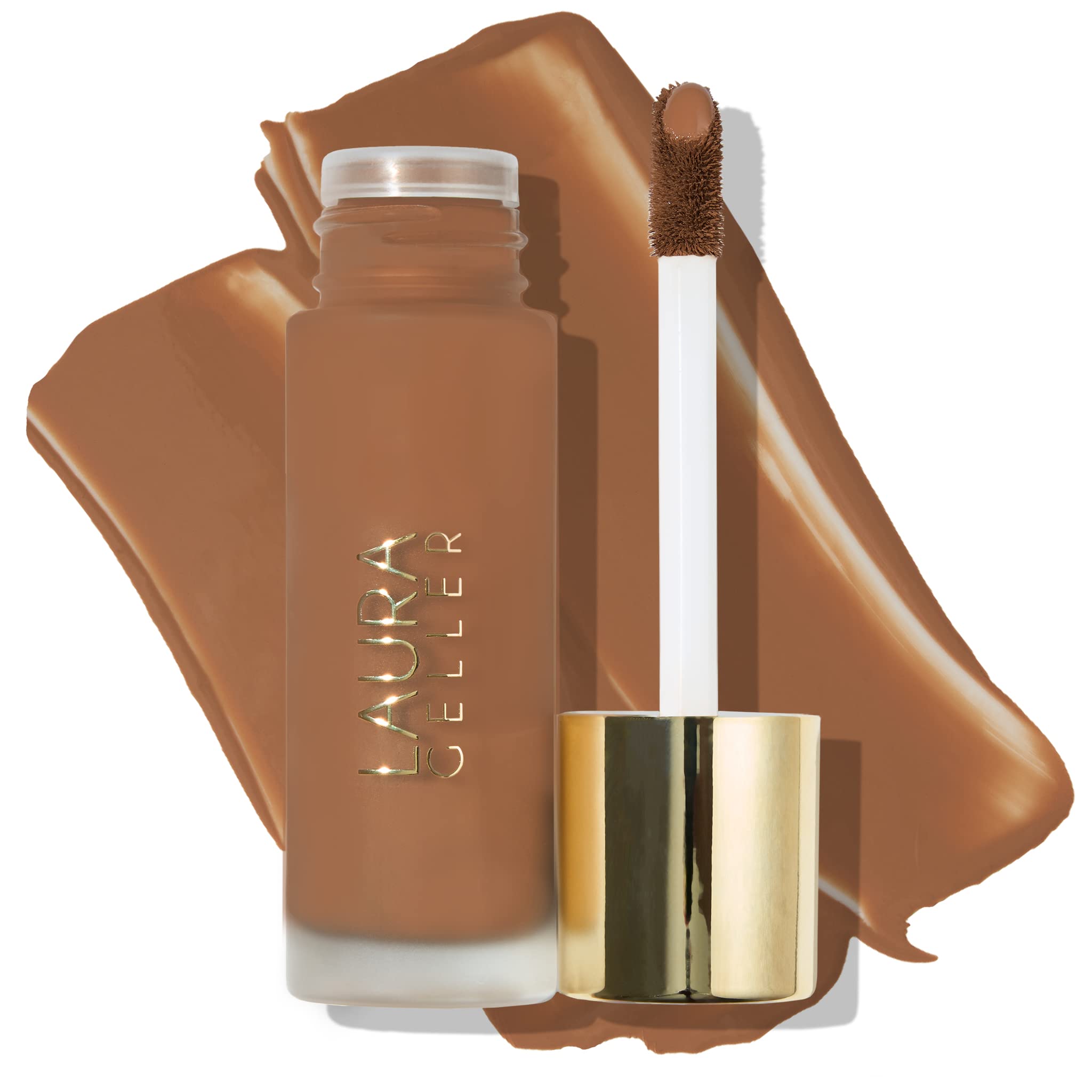 LAURA GELLER NEW YORK Double Take Liquid Foundation | Medium to Full Coverage Natural Matte Finish Deep