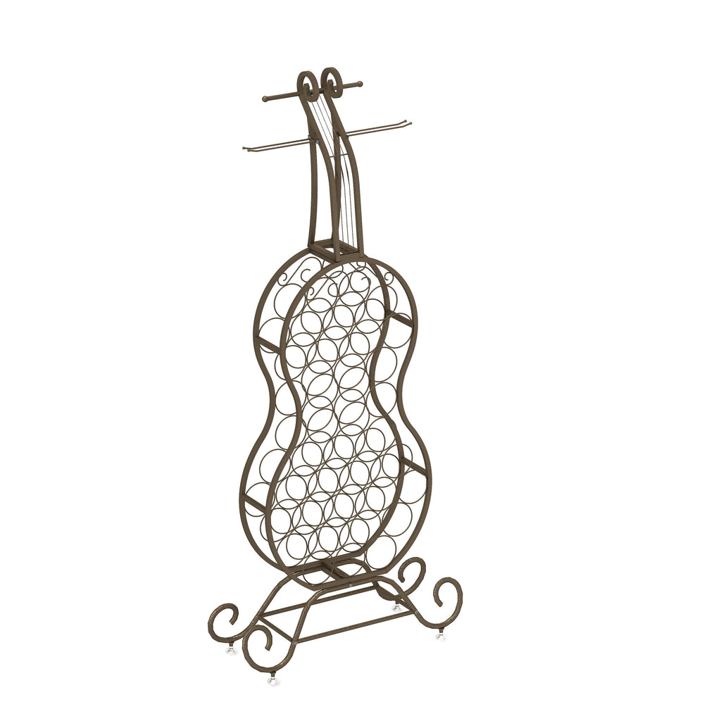 Cello Shape Wine Bakers Rack, Freestanding Wine Rack with Storage Bottle, Wine Storage Home Bar for Liquor and Wine, Organizer for Kitchen, Dining Room
