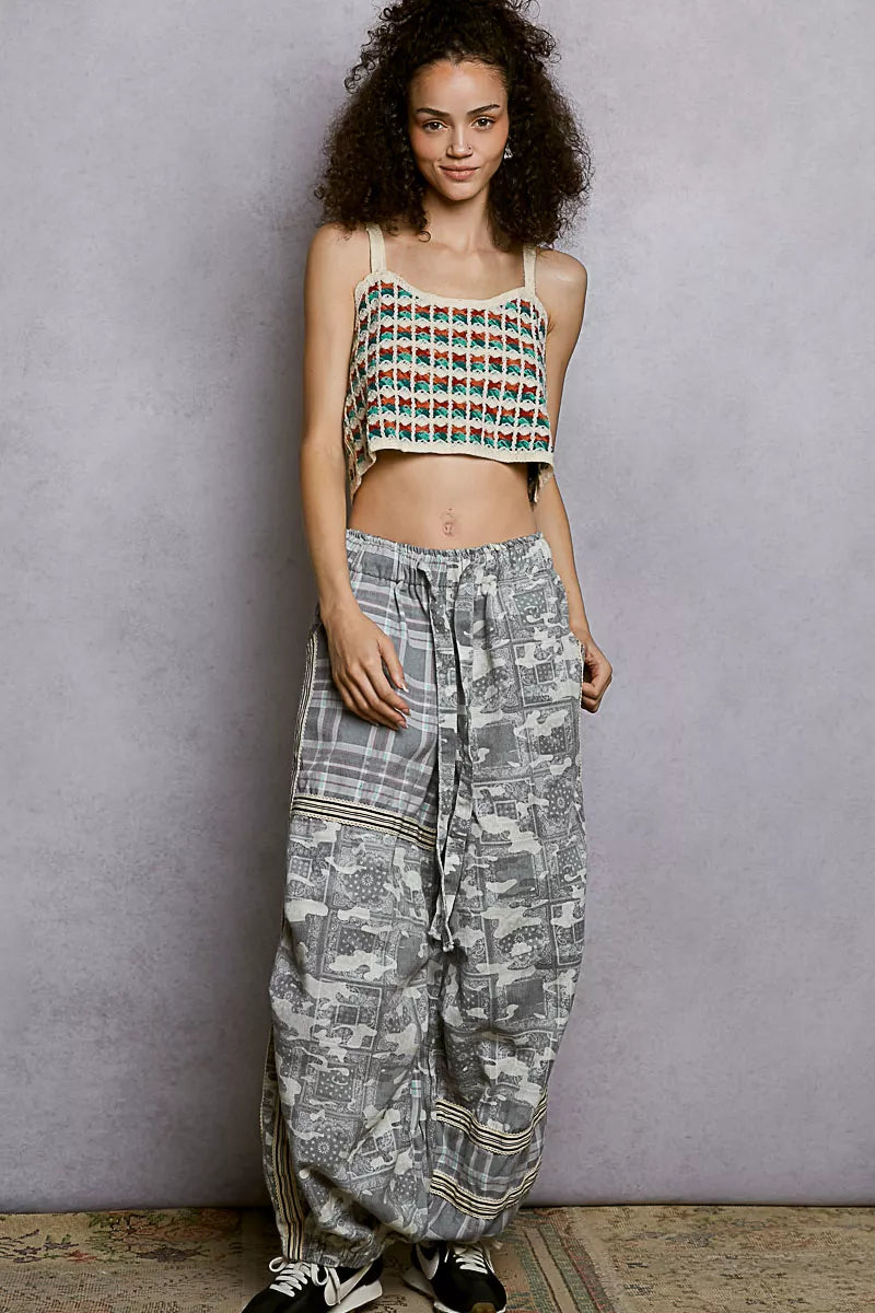 POL Cropped Crochet Cami with Scalloped Edge