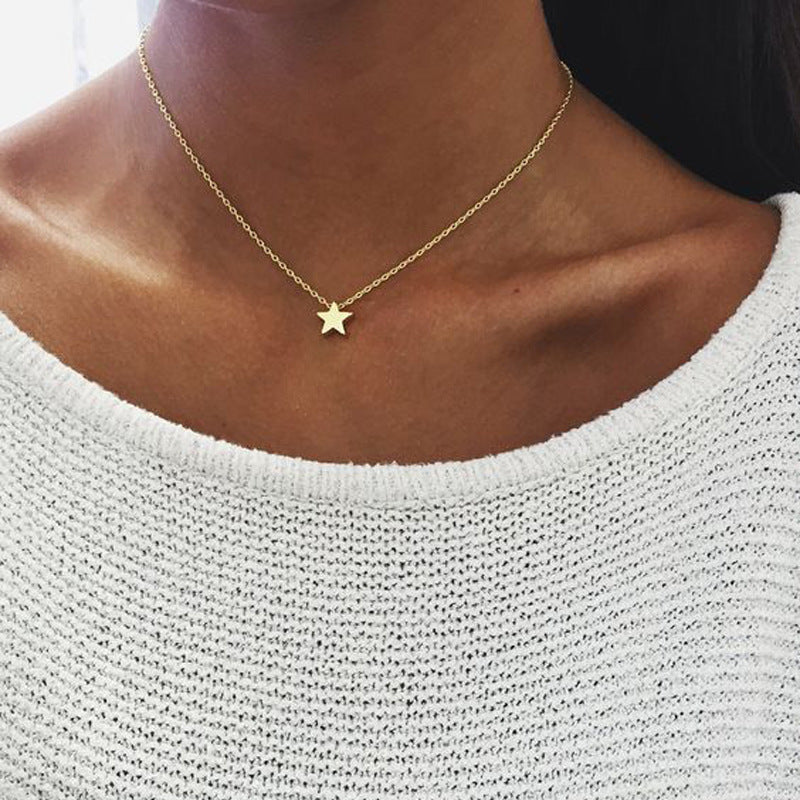 Star Necklace, Star Choker, Star Pendant Jewelry