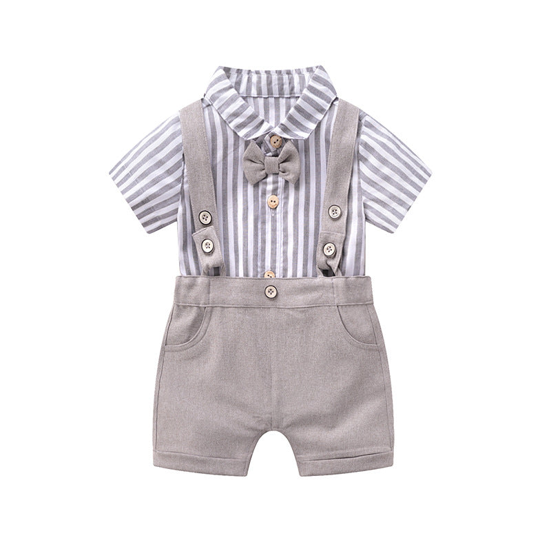 Boys' Gentleman Suit Set with Shirt and Bow Tie