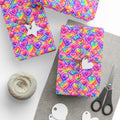 Bespattered Facade Rainbow Hearts Wrapping Paper | Three Sizes | Glossy or Matte