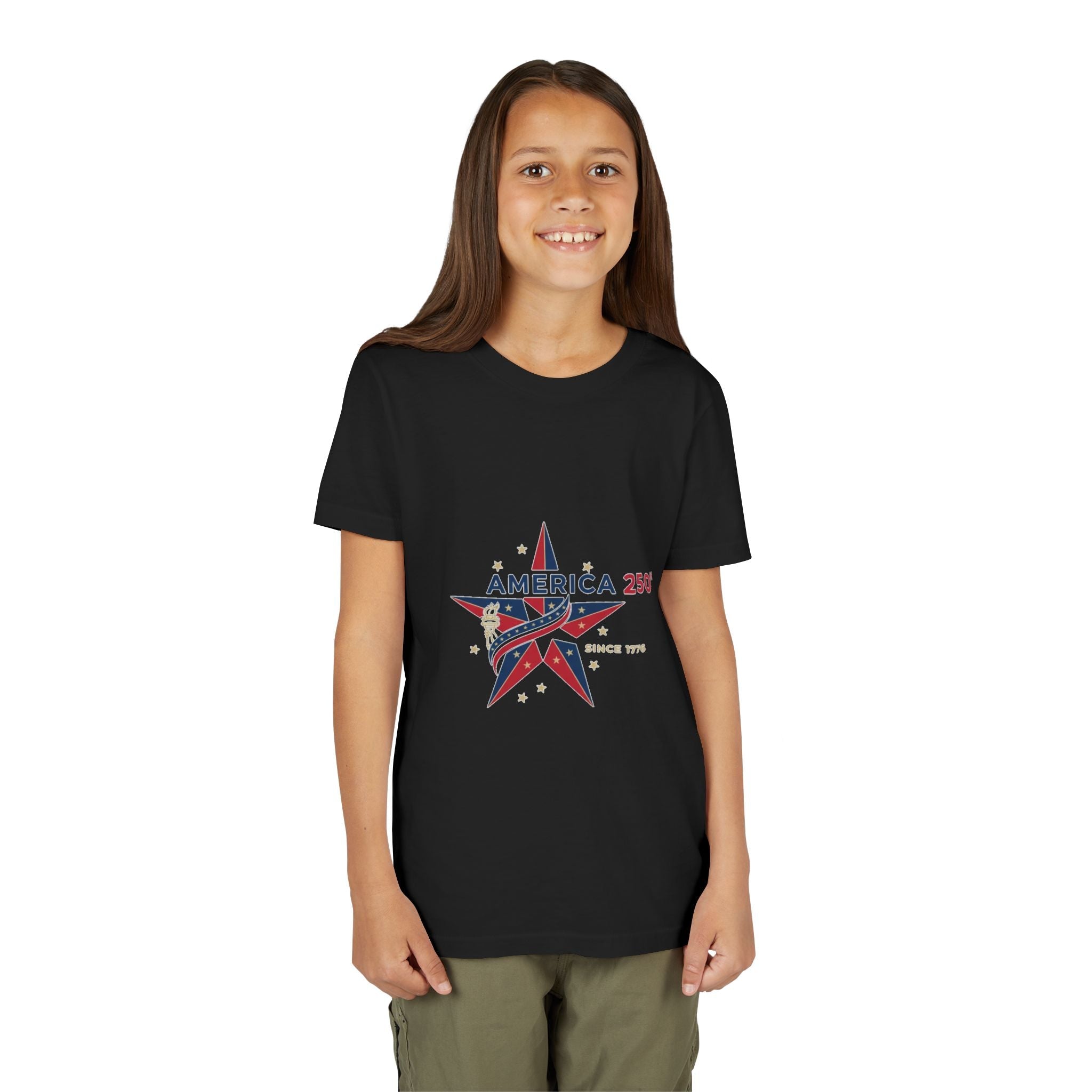 Youth Tee - "America 250" Patriotic Star Kids T-Shirt (Since 1776)