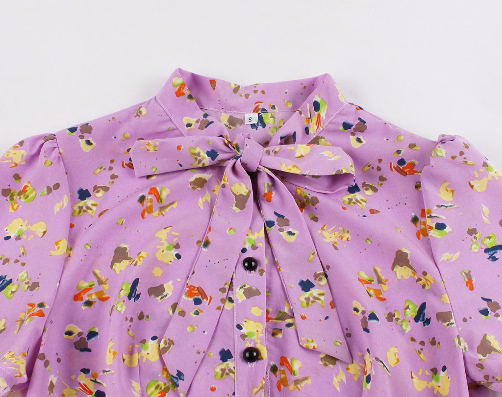 New Women's Floral Ruffle Midi Dress with Collar 2260