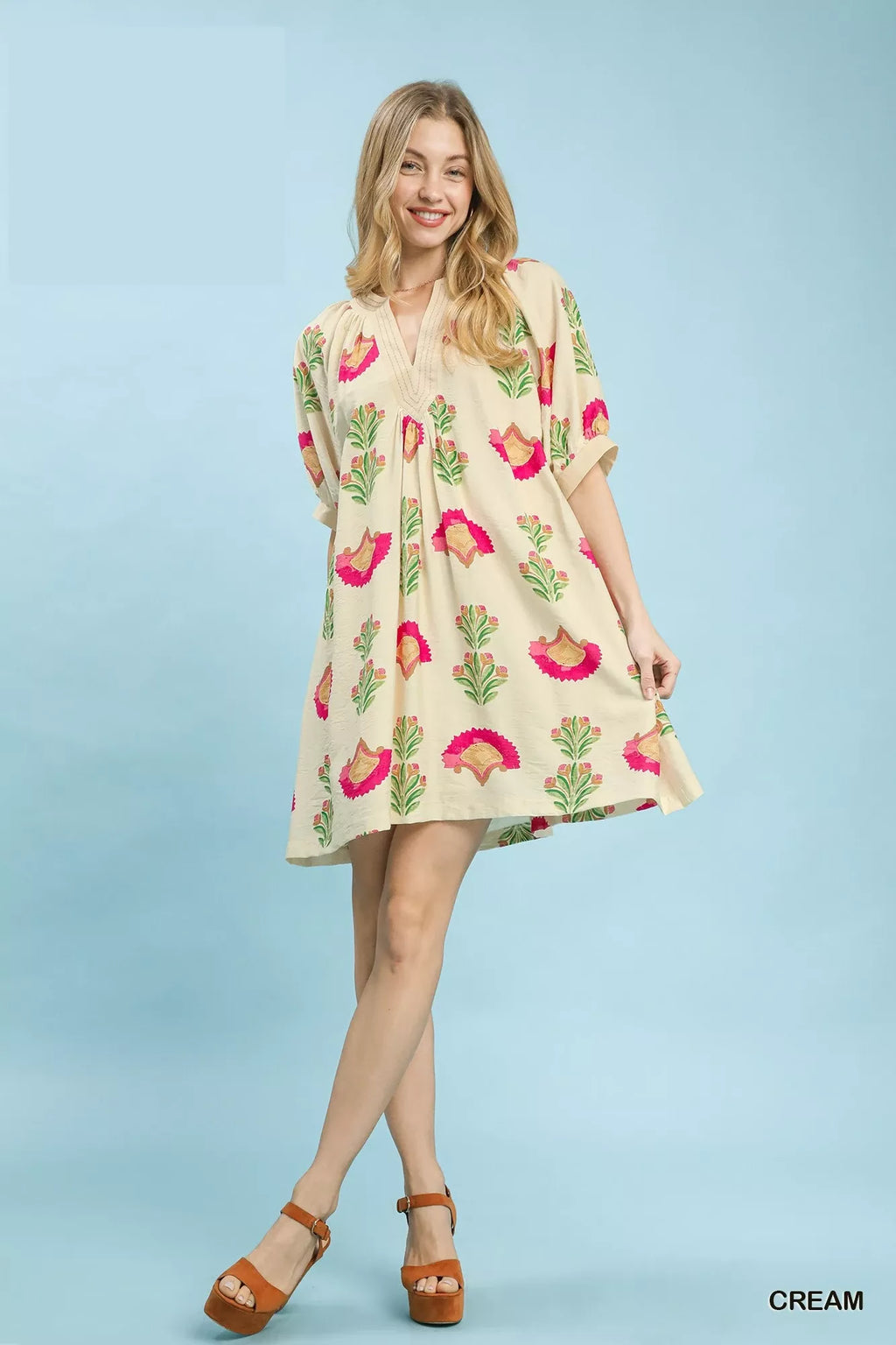 Umgee Abstract Print Mini Dress