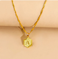 Hexagon Initial Pendant Necklace – Elegant Women's Jewelry