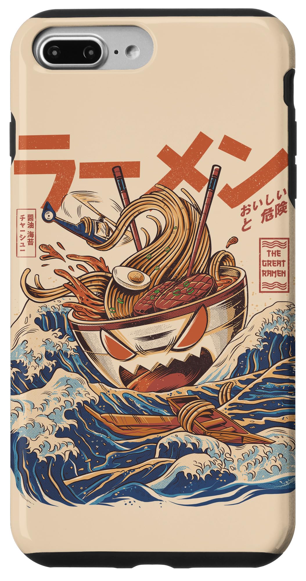 iPhone 7 Plus/8 Plus Great Ramen of Kanagawa Japan Ramen Kawaii Noodles Anime Case