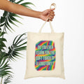 Bespattered Facade Rainbow "Lobotomy" Canvas Tote Bag Reusable Carryall