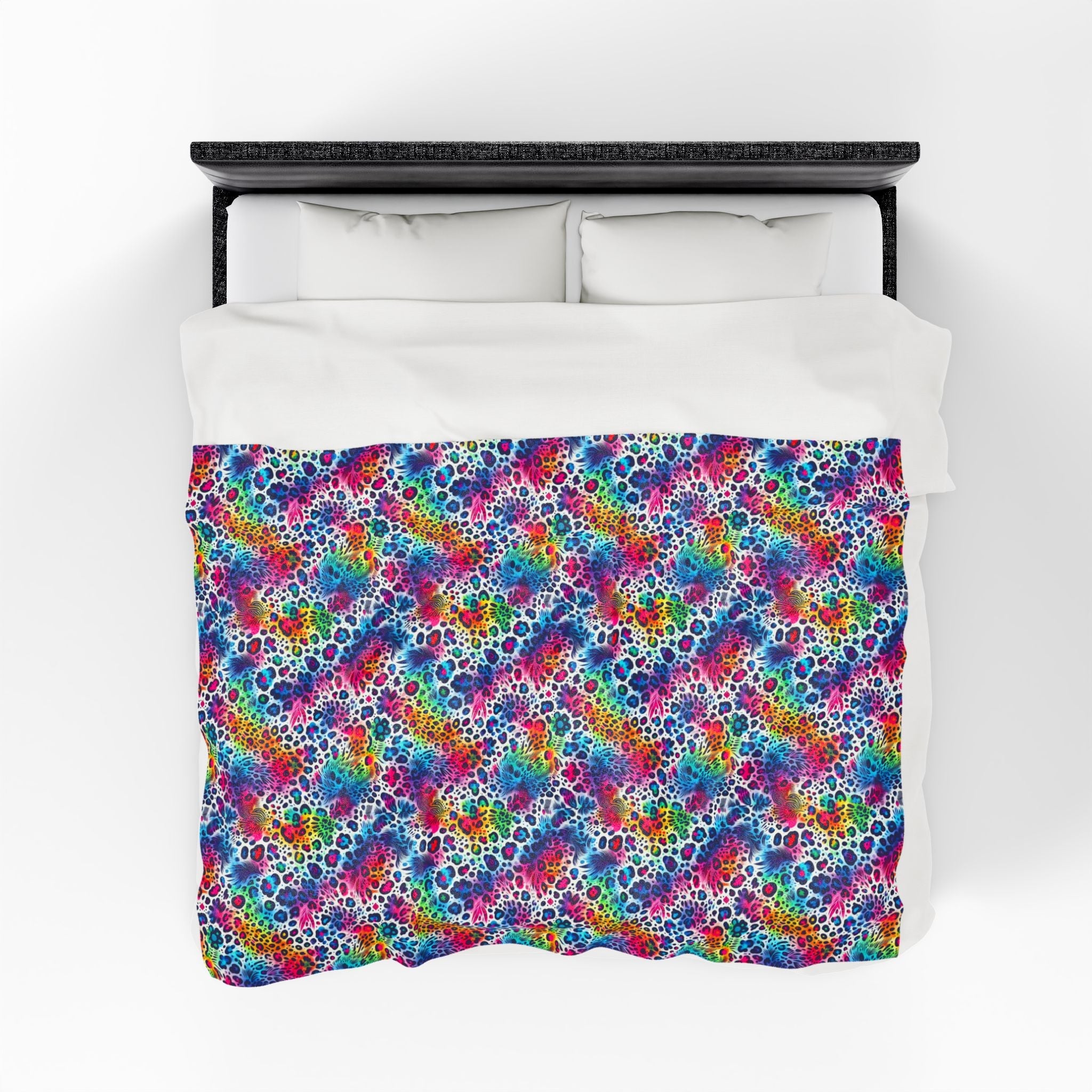 Bespattered Facade Neon Animal Print Velveteen Plush Blanket | 3 Sizes