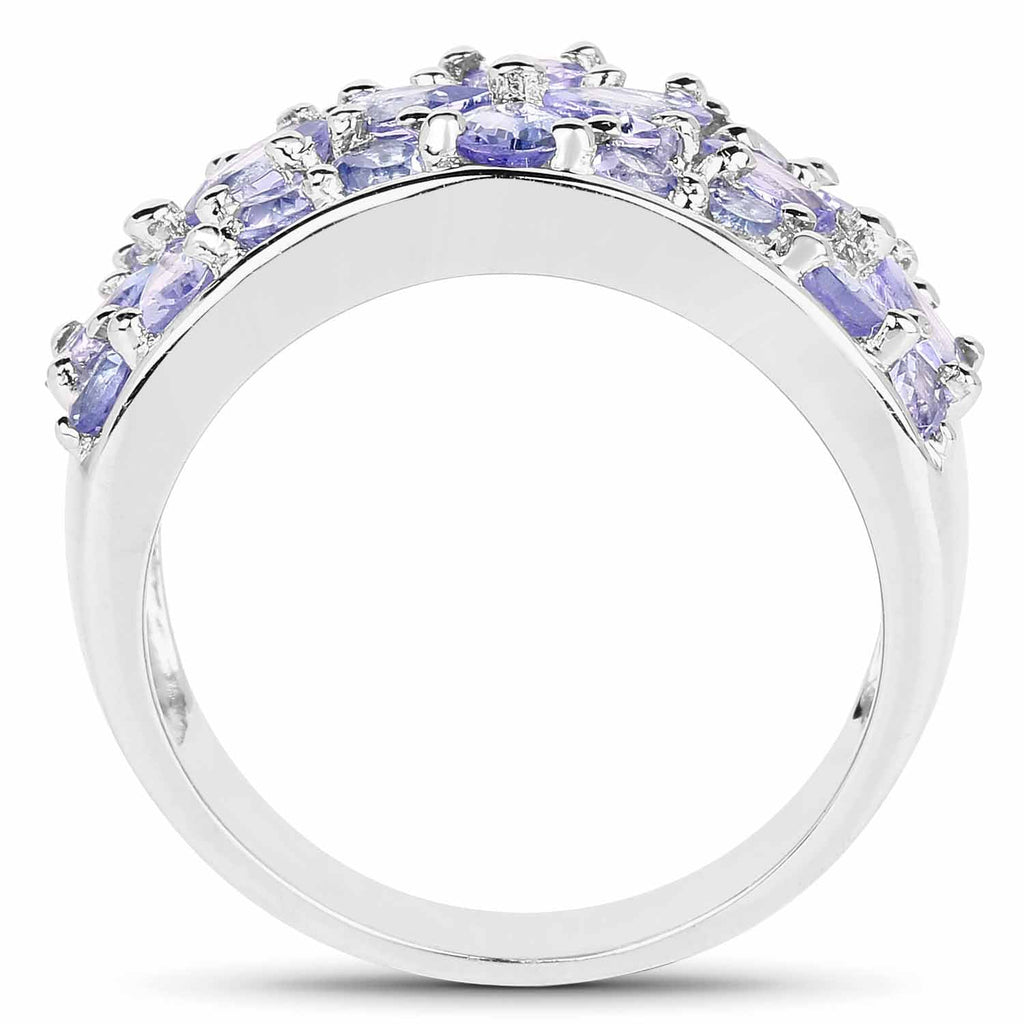 2.52 Carat Genuine Tanzanite .925 Sterling Silver Ring
