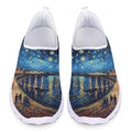 Ystardream Night Riverside Slip On Shoes Women Comfortable Travel Shoes for Women Size 8 Novelty Flat Boat Shoes for Office Lady Workout Casual Shoes