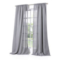 No. 918 1-Panel Lourdes Crushed Sheer Window Curtain, Grey, 59X84