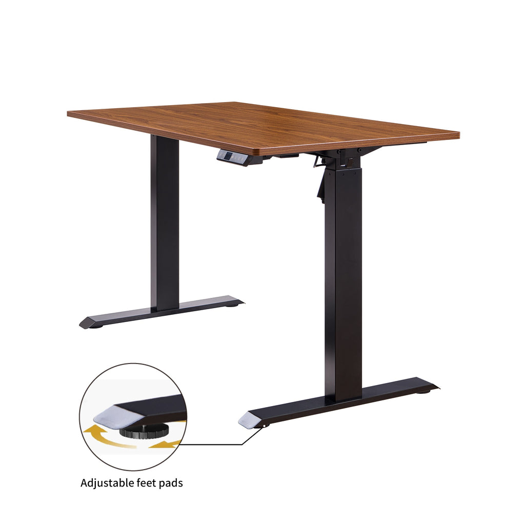 Electric Standing Desk, Adjustable Height Stand up Desk, 24x48 Inches Sit Stand Home Office Desk,Black Frame/Mahogany Top