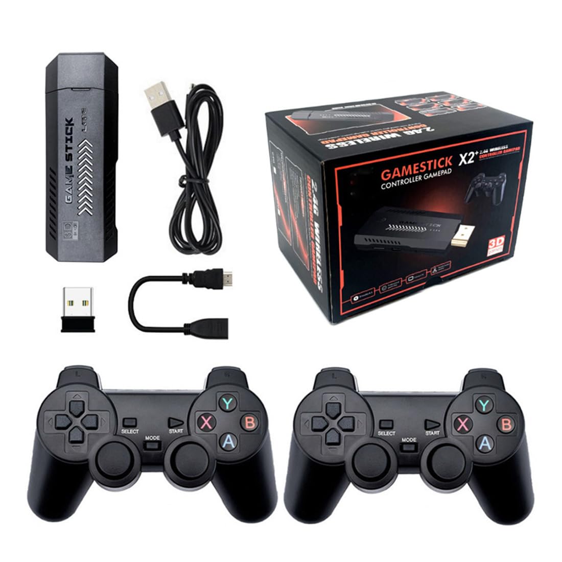 M10 X2PLUS 4K HD Wireless Game Console Built-in 40000 Games Plug and Play Video Game Console Emulators with Dual 2.4g Wireless Controllers Retro Arcade Games for Kids Adults (128GB)
