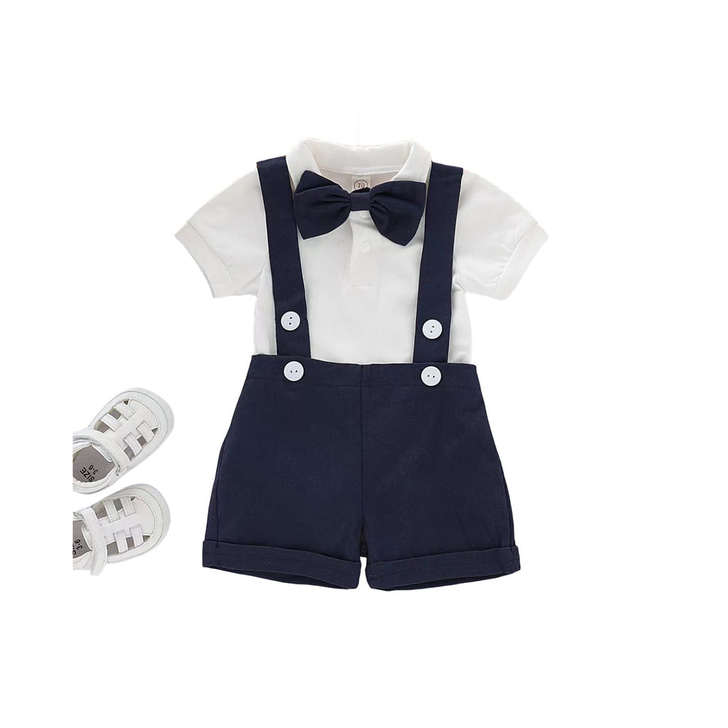 Boys' Gentleman Suit Set with Shirt and Bow Tie