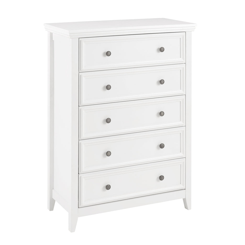 Modern 5 Drawers Dresser 5 Drawers Cabinet,Chest of Drawers Closet Organizers and Storage Clothes Storage Drawers Cabinet for Living Room, Farmhouse Dresser Organizer WHITE