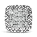 Sterling Silver 1.0 Cttw Diamond Celtic Knot Cocktail Ring